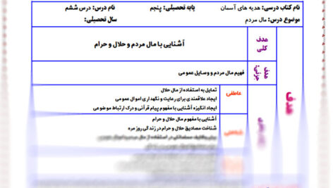 طرح درس مال مردم هدیه ها پایه پنجم ابتدایی