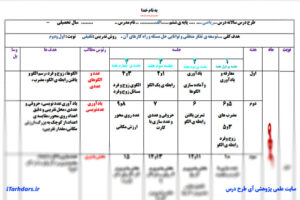 طرح درس سالانه ریاضی ششم ابتدایی