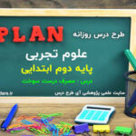 طرح درس روزانه علوم پایه دوم ابتدایی مصرف درست سوخت