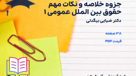 دانلود پی دی اف جزوه خلاصه و نکات مهم حقوق بین الملل عمومی 1 دکتر ضیایی بیگدلی