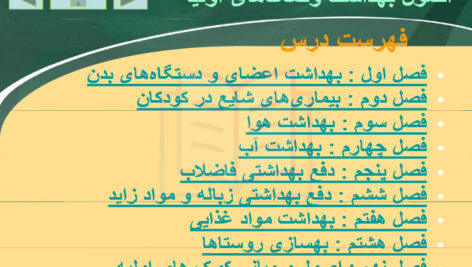 خلاصه کتاب اصول بهداشت و کمک های اولیه پریوش حلم سرشت و اسماعیل دل پیشه