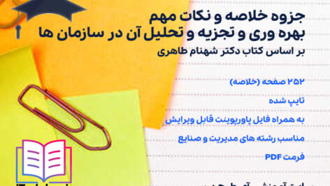 دانلود پی دی اف جزوه خلاصه و نکات مهم بهره وری و تجزیه و تحلیل آن در سازمان ها