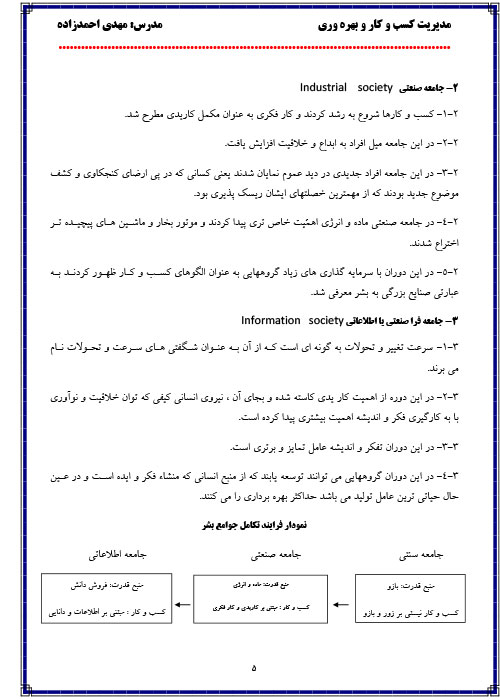 خلاصه کسب و کار و بهره وری مهدی احمدزاده PDF